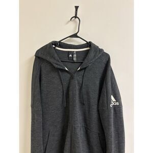adidas DU1135 ID Stadium Full Zip Regular Fit‎ Hooded Jacket Large BLK/Gray